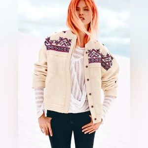 NWOT Free People New Romantics Celtic Wanderer Embellished Mirror Jacket, Size L